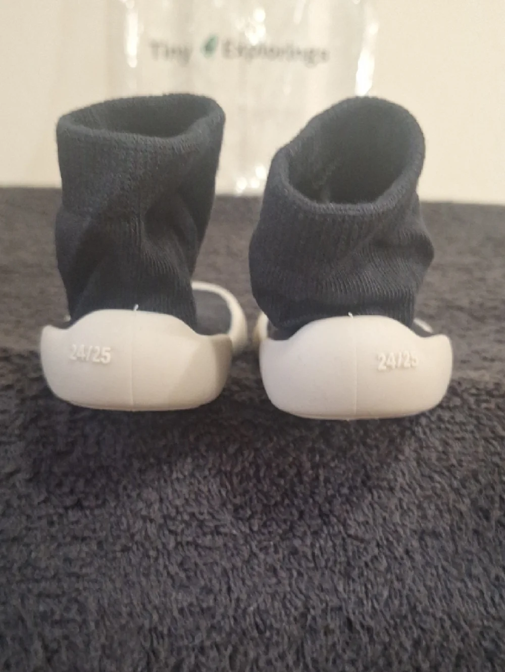 Tiny Explorings Toddler Sock Shoes - 24/25 18-24 Months - Black White